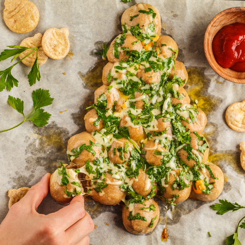 Spicy Pull-Apart Christmas Tree Bread - 12 Recipes of Christmas