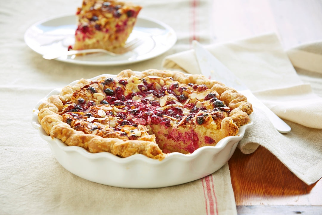 Cheddar-Almond Pie with Cranberry Streusel