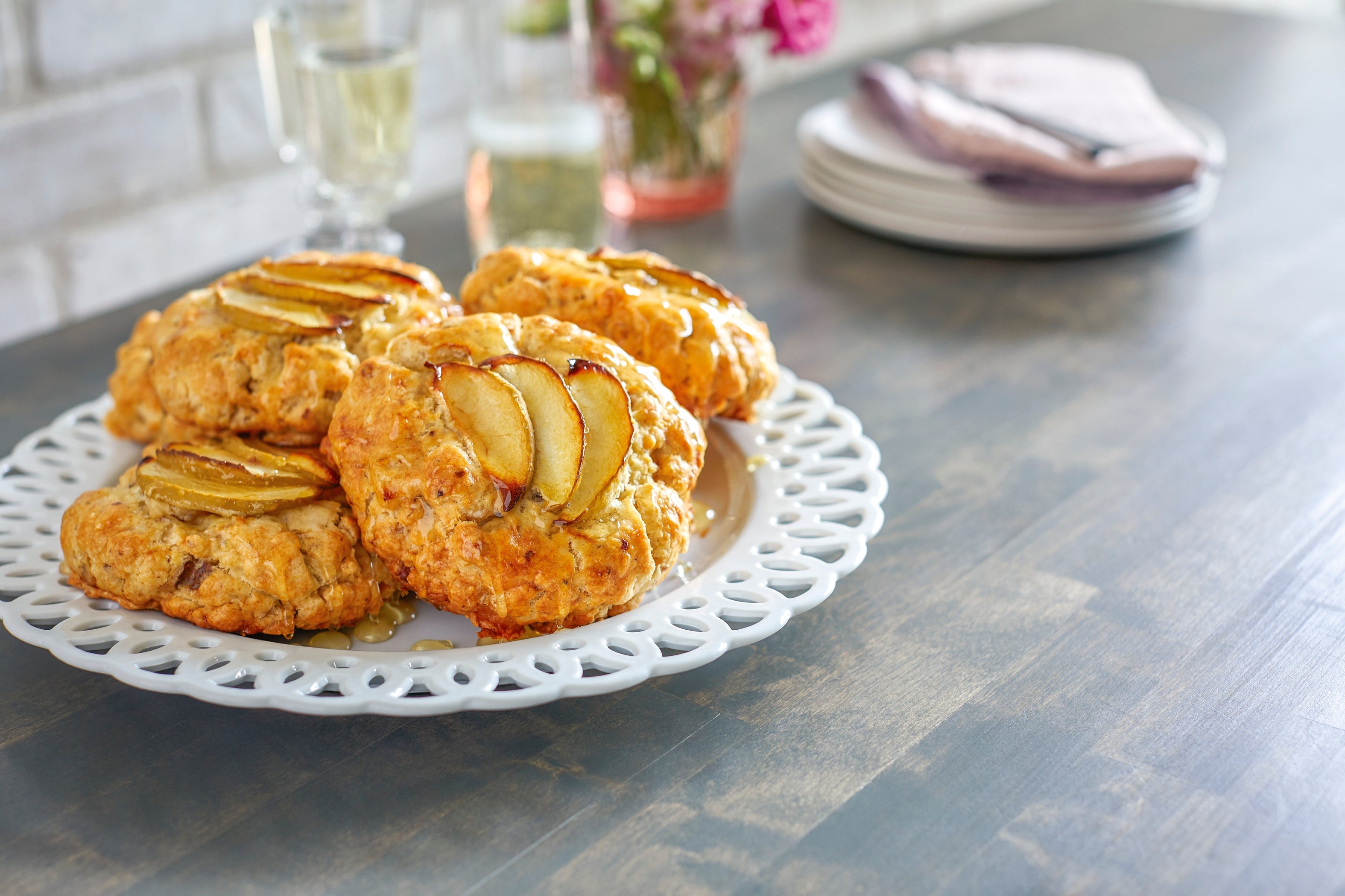 Cheese, Apple, and Walnut Scones