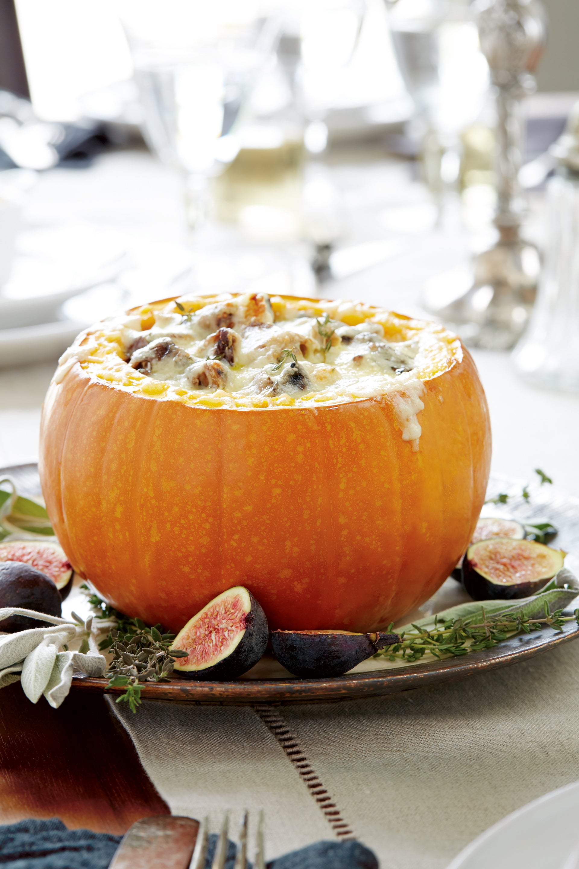 Cheese and Sourdough-Stuffed Pumpkin