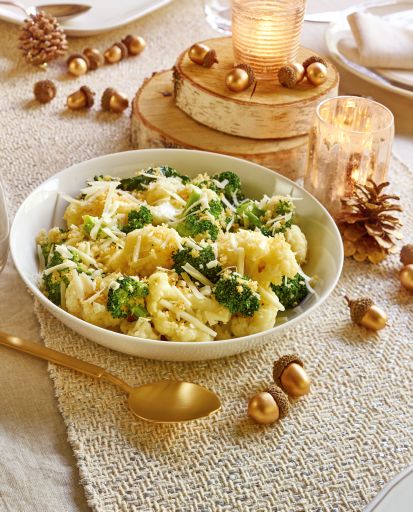 Broccoli and Cauliflower with Bread Crumbs and Romano