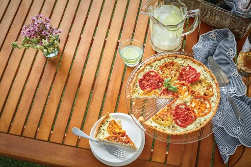 Triple-Cheese Tart with Heirloom Tomatoes