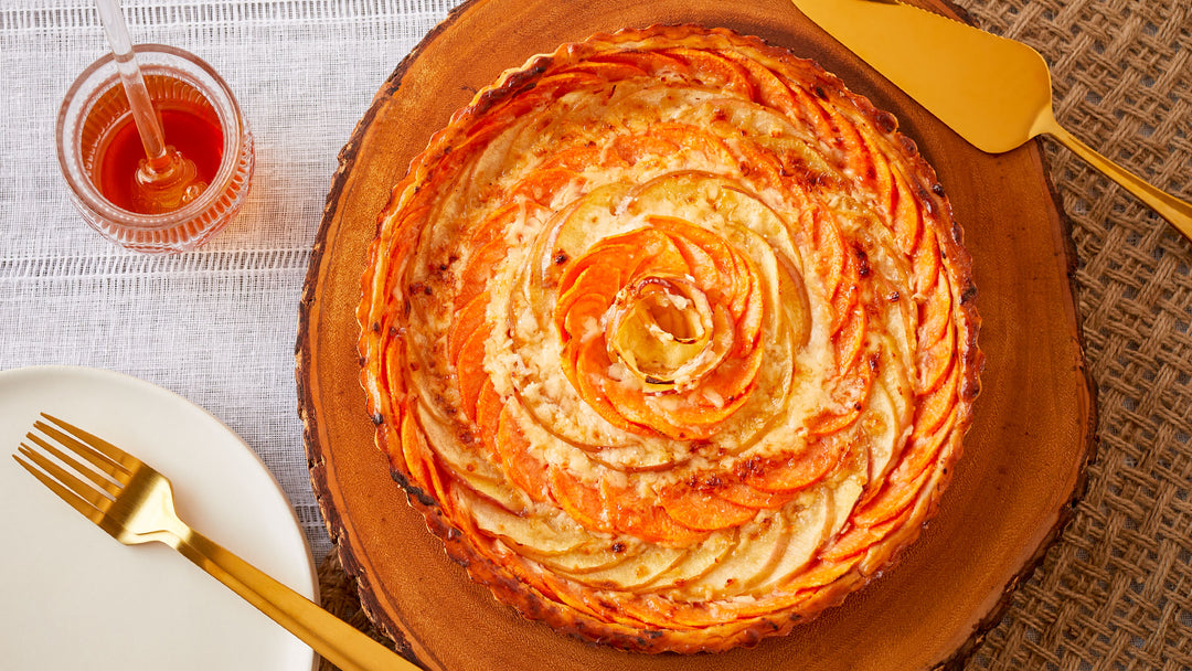 Apple-Cheddar Sweet Potato Tart