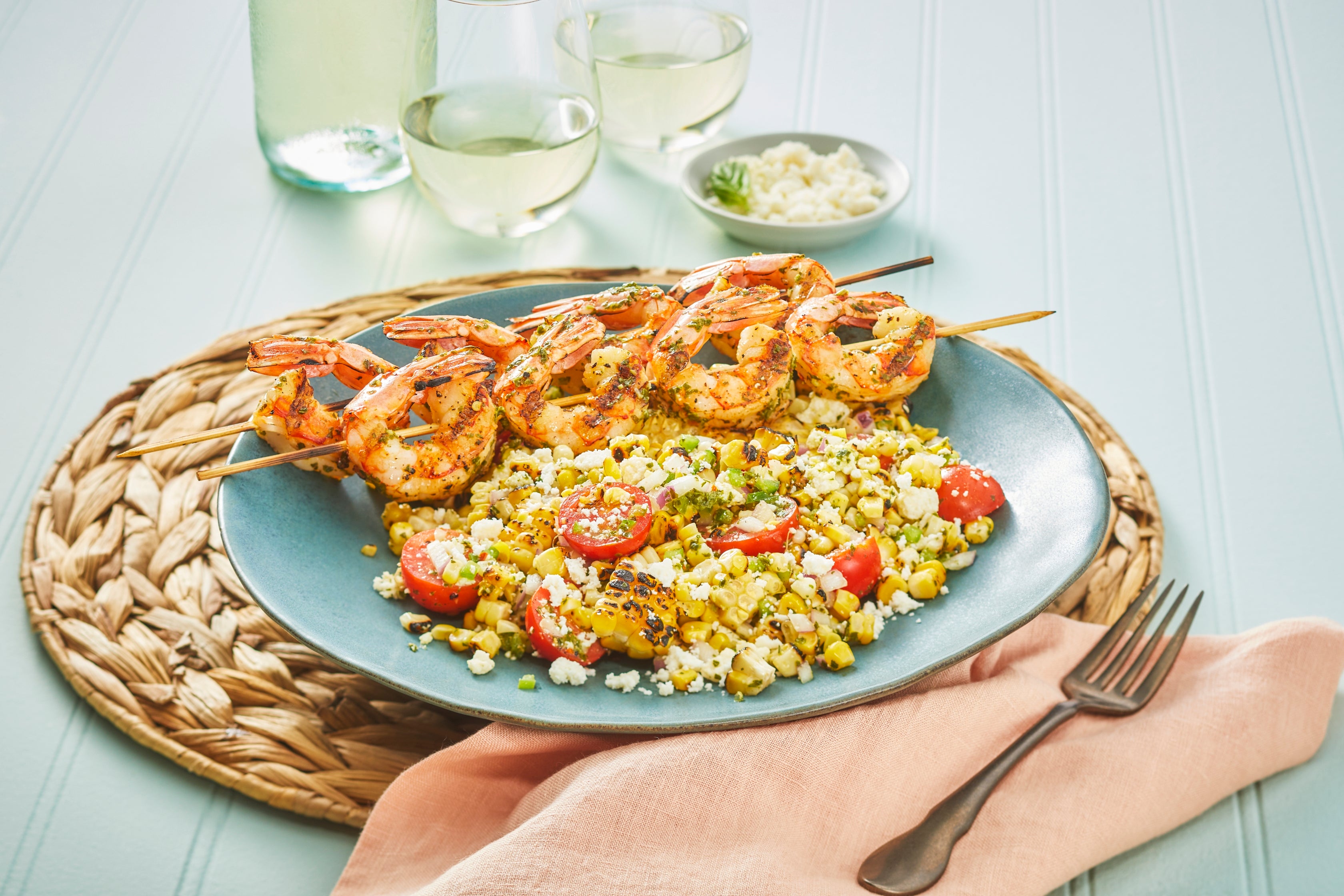 Basil Shrimp with Sweet Corn Salad