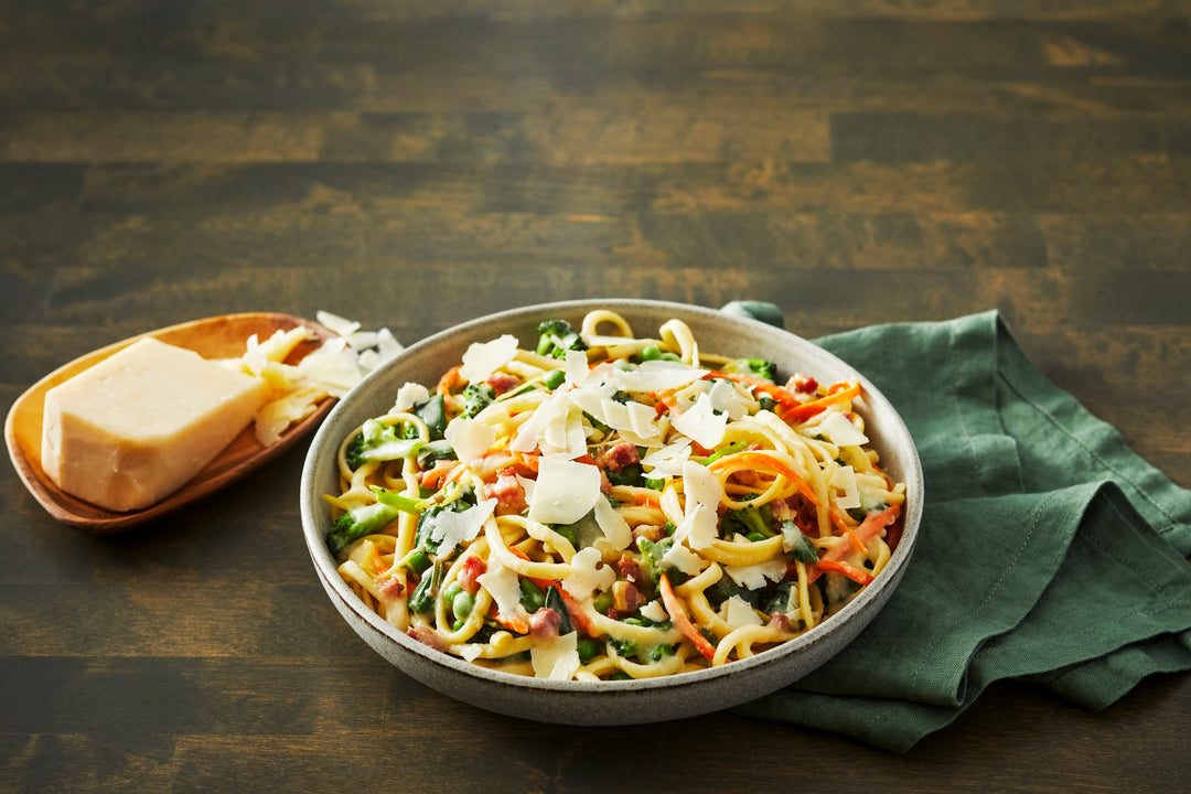 Creamy Sarvecchio Pasta Primavera