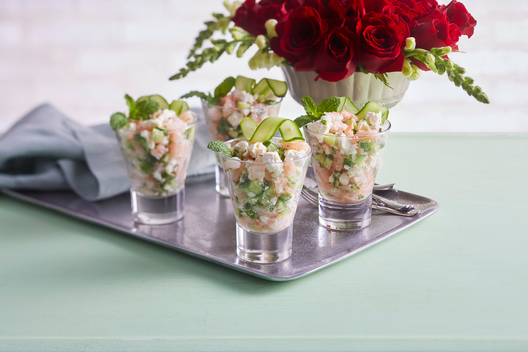 Marinated Shrimp, Feta and Cucumber Salad