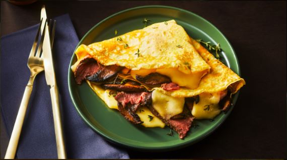 Savory Steak and Mushroom Crepes