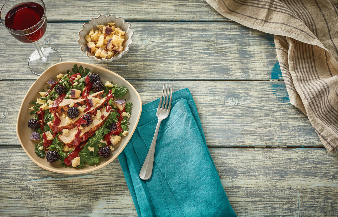 Parmesan-Grilled-Chicken-Salad-Blackberry-Vinaigrette